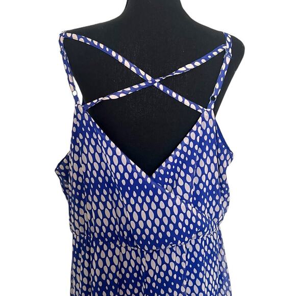 Lane Bryant Womens Plus Abstract Fairy Tiered Maxi Dress Blue White Size 18/20 - Picture 5 of 11